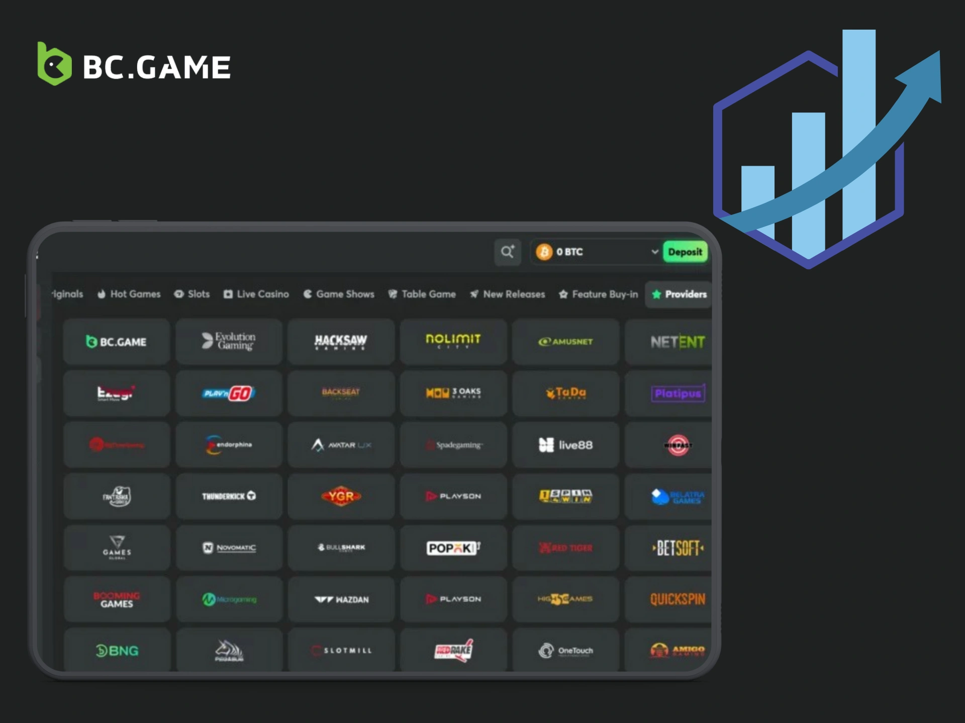 Top Game Providers Behind BC Game Slots